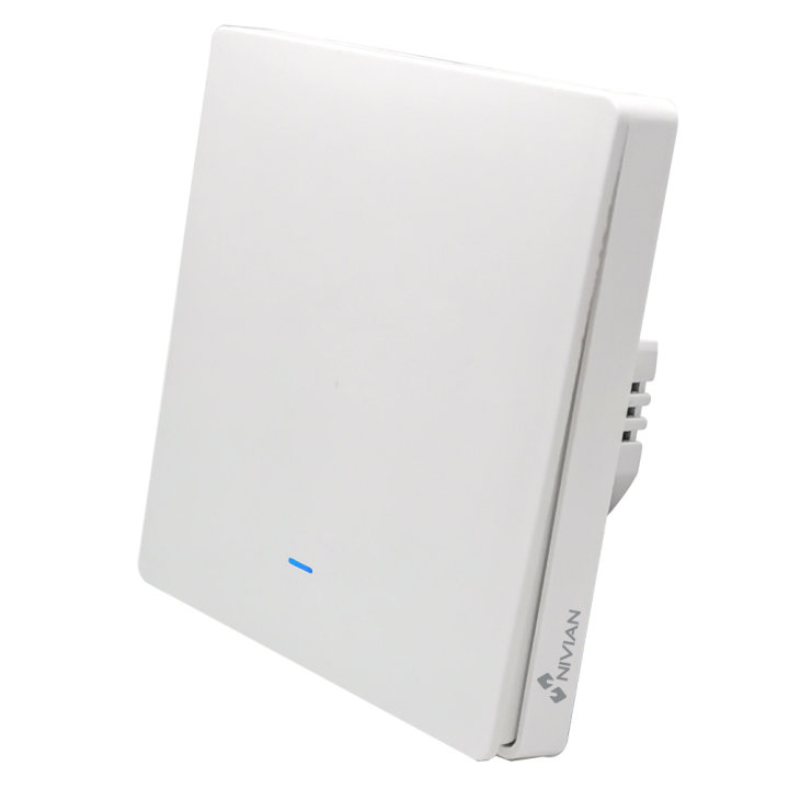 NIVIAN RETAIL NVS-WALLSWITCH-101EASY-WR Smart Wi-Fi Wall Switch, Touch Control, White