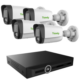 Tiandy KIT-8120-35WS-4 Zestaw do monitoringu IP 4 kamery 5Mpx + 20-kanałowy rejestrator wideo 4K