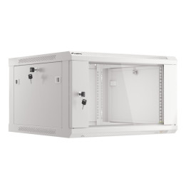 Lanberg 19" Wall-Mount Rack Cabinet 6U/600x600 V2 Grey, Glass Door (Flat-Pack)