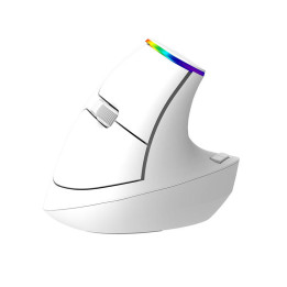Delux M618C Wireless Vertical Mouse 2.4G 1600DPI RGB (White)
