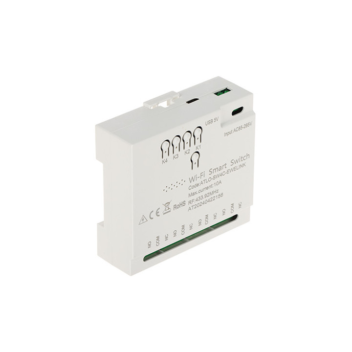 ATLO ATLO-SW4C-EWELINK умный Wi-Fi настенный выключатель, 4 клавиши, приложение eWeLink