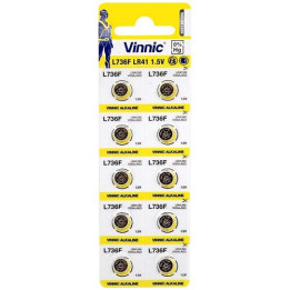 Vinnic L736F / AG3 / LR41 / 192 / V3GA 1,5 В 43 мАч Щелочные батареи 10 шт.