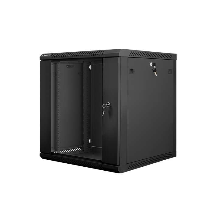 Lanberg Rack Cabinet 19" Wall-Mount 12U 600x600 Glass Door Black