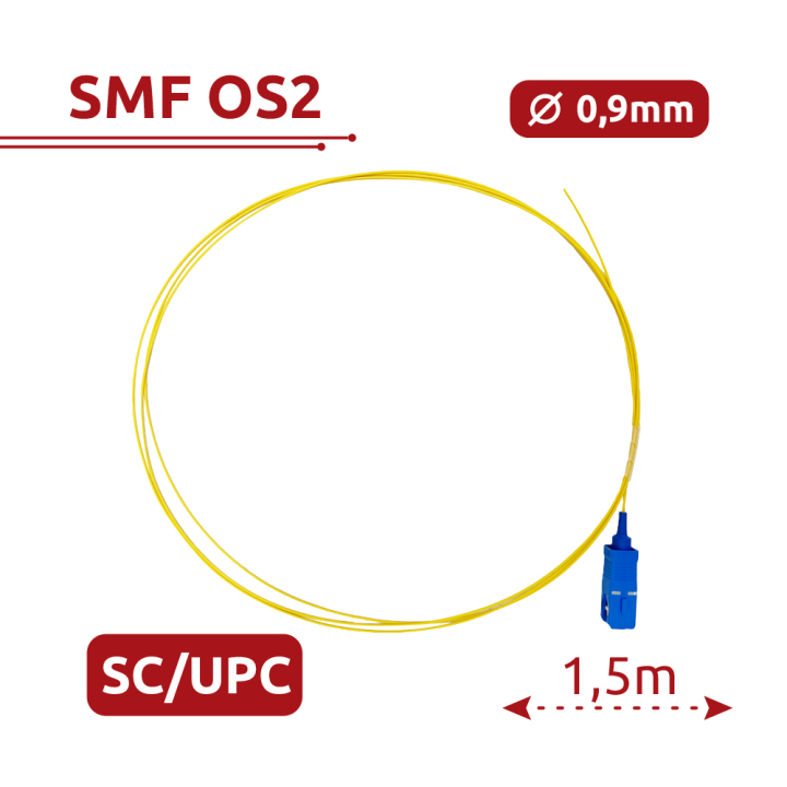SAFIRE SF-SC-UPC-OS2-0015M-D09-Y 1.5m SC/UPC to SC/UPC OS2 Single Mode Fiber Patch Cable