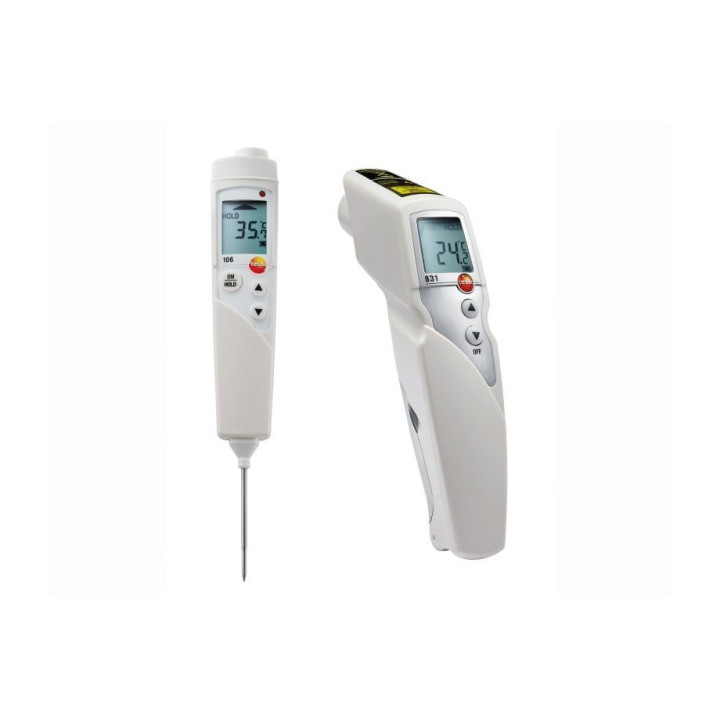 Temperature measurement kit Testo 831 and Testo 106 with infrared and core probe