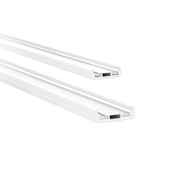 Low-profile surface-mounted magnetic track TR26 white 2m