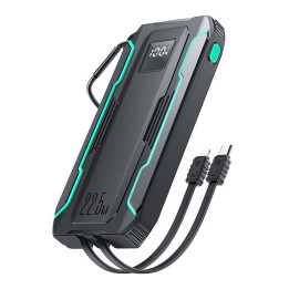 Joyroom JR-L017 Power Bank 10000mAh 22.5W with Lightning + USB-C Cable (Black)