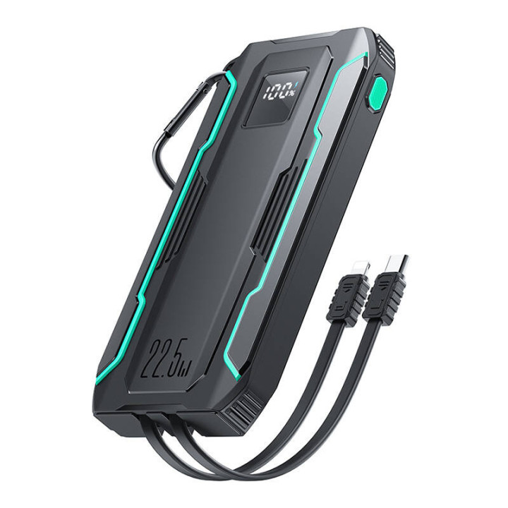 Joyroom JR-L017 Power Bank 10000mAh 22.5W with Lightning + USB-C Cable (Black)
