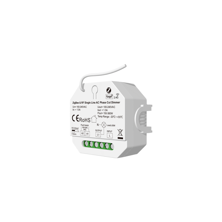 Tuya Zigbee LED Dimmer No Neutral 1 Channel RF 2.4GHz SD Series Compatible with HUE