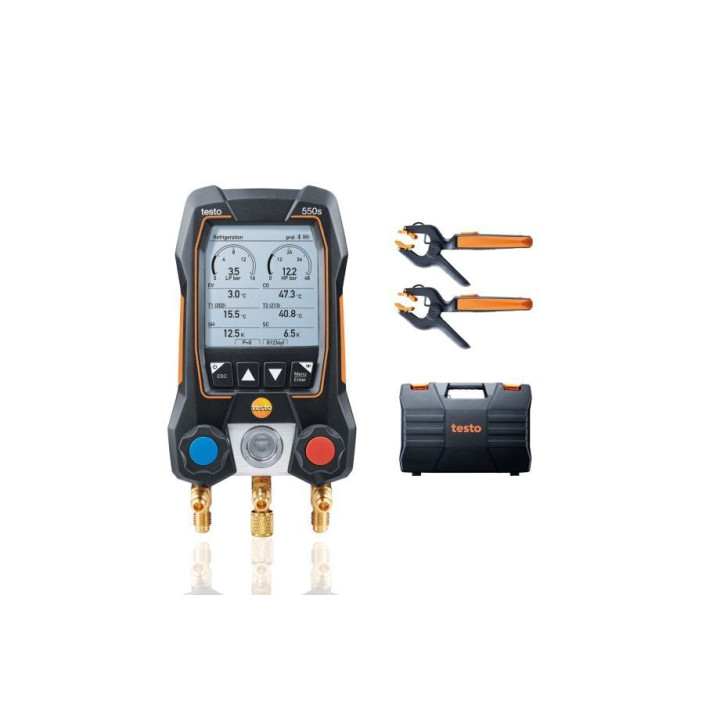 Digital manifold kit Testo 550s Smart Kit with wireless clamp temperature probes