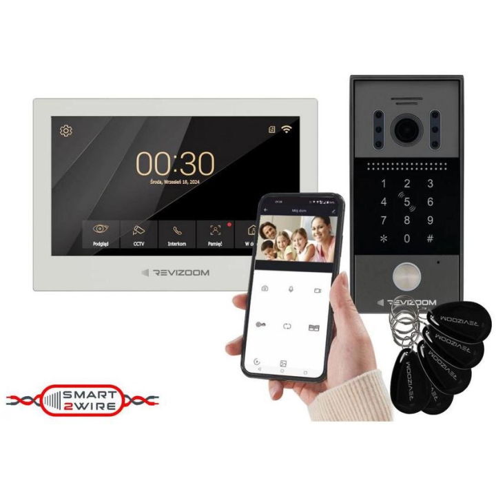 Revizoom RM-T273HD white – video intercom set with RC-212HD-CK1 camera
