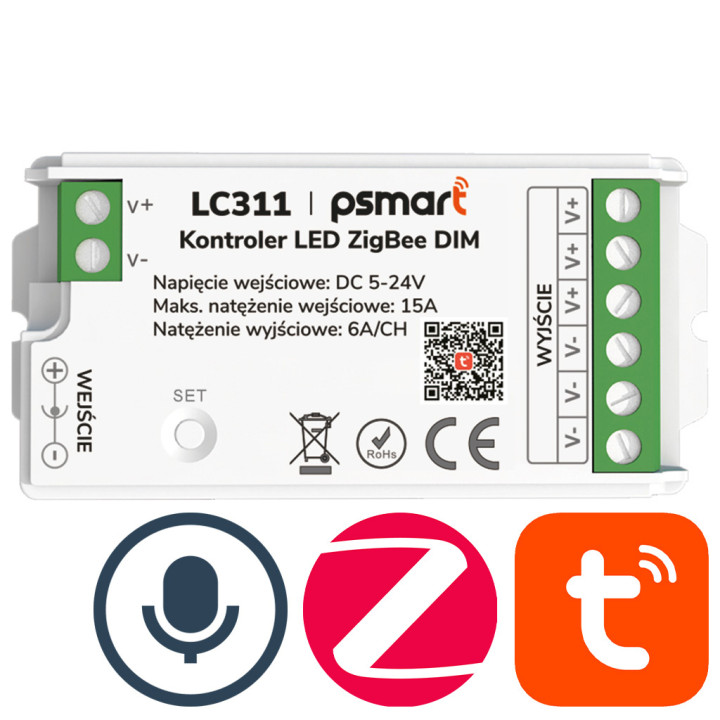 Мини-контроллер PSMART LED DIM 5–24 В, 15 А, серия PX ZigBee TUYA
