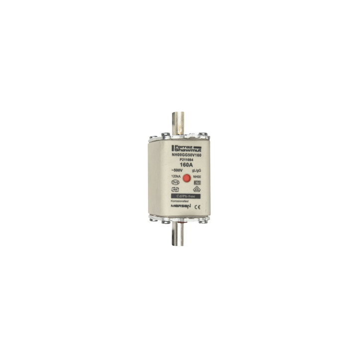 NH fuse-link gG, 500VAC, size 00, 160A double indicator/live tags