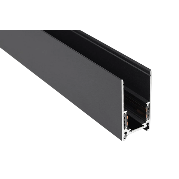 2m Black Surface-Mounted Magnetic Track