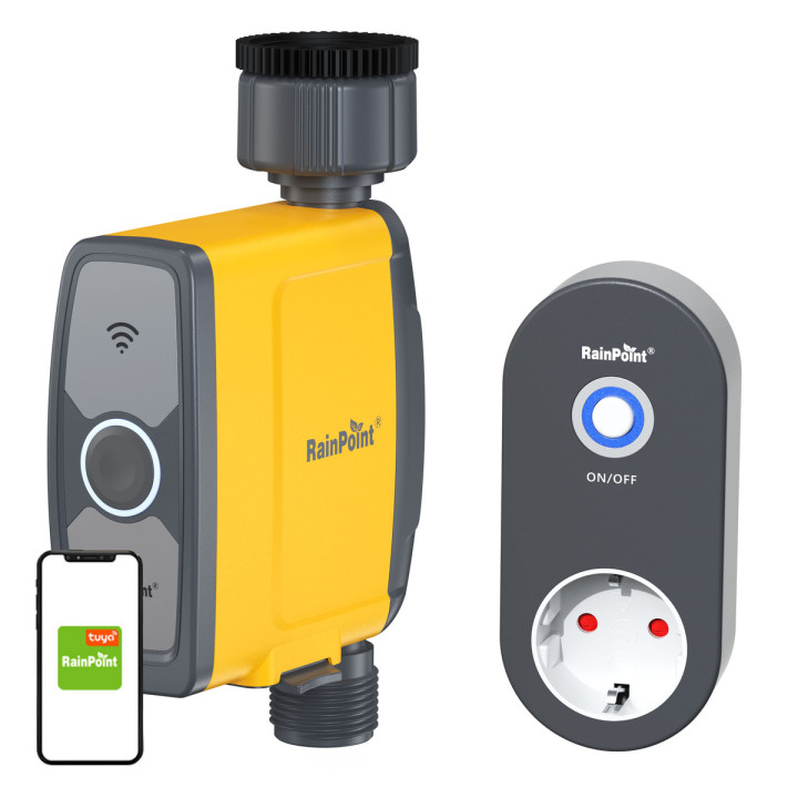 RainPoint TTV103FRF + TWG004WR 1-Zone Smart Irrigation Controller with Wi-Fi Hub