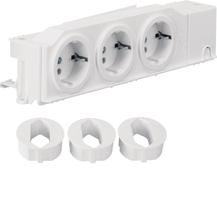 Hager VZ00AS Universal 3-Way Socket, DIN Rail