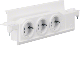 Hager Volta VZ00UP Flush Schuko Socket Unit, Triple, Rotatable