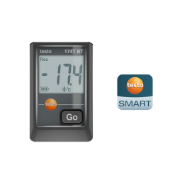 Mini temperature data logger Testo 174 T BT with Bluetooth and App connection (Black)