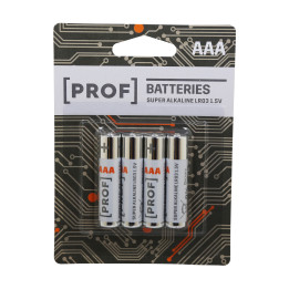PROF LR03 AAA Alkaline Batteries 1.5V 4-Pack