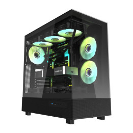 DarkFlash DPX90 Schwarzes Midi-Tower-Computergehäuse + 3 Lüfter