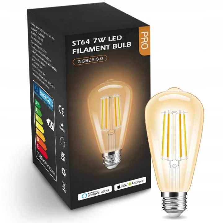 Tuya LB011 Smart Bulb 7W CCT Amber ST64 ZigBee