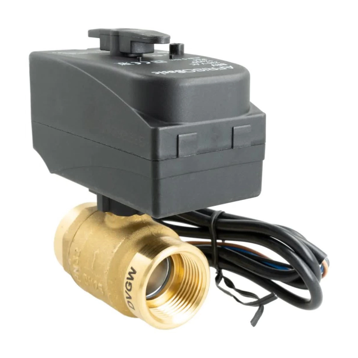 AFRISO BEV – 2-way zone valve with actuator, DN25, Rp __LIN_KEEP_NUMBER_4", Kvs 60 m³/h, 230 V AC, NC