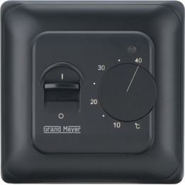 Grīdas apsildes termoregulators, 3600W, 16A, IP20, melns