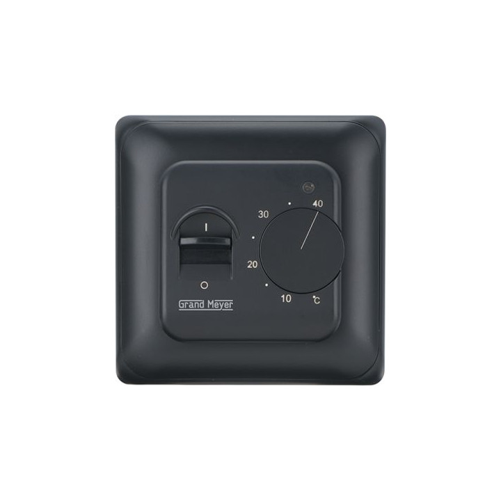 Grīdas apsildes termoregulators, 3600W, 16A, IP20, melns