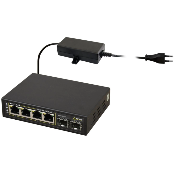 Conmutador Pulsar SFG64 PoE (4 × PoE, 2 × SFP)