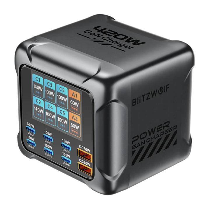 Зарядное устройство Blitzwolf BW-S33 420 Вт, 8 портов