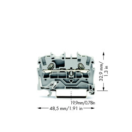 Connection terminal 1Px2 spring clamp 1.5mm² gray