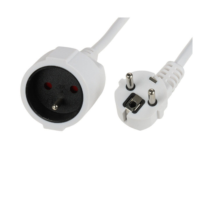 BLOW PS-3X1.5-3M/W 3-Way Power Strip with Grounding, 3m Cable, 16A/230V, Schuko Sockets, White