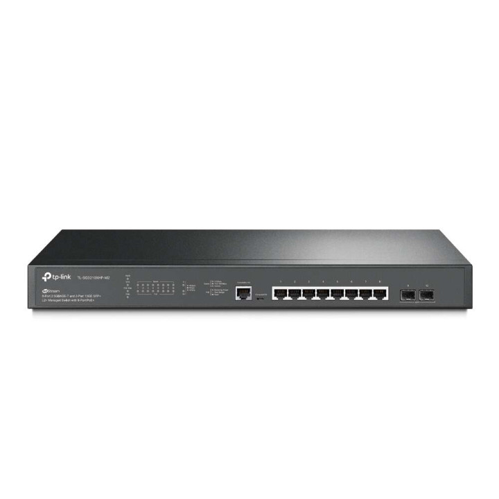 TP-Link :: TL-SG3210XHP-M2 Switch Administrado L2+ JetStream, 8 puertos PoE+ 2.5GBASE-T, 2 ranuras SFP+ 10 Gbit