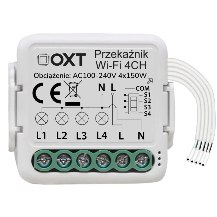 Мини-релейный модуль OXT 4 цепи WiFi TUYA