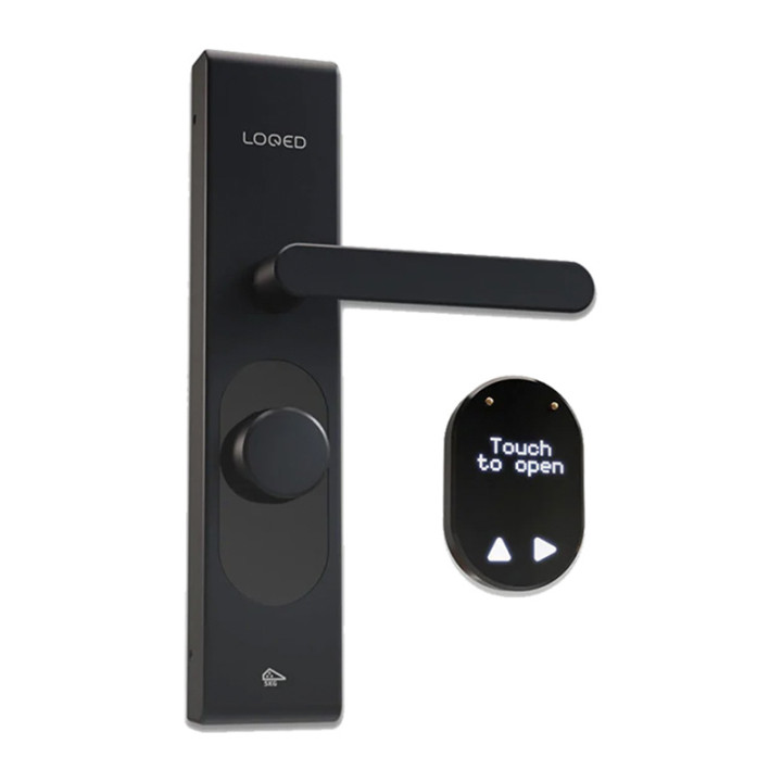 LOQED Touch Smart Lock (czarny) – Inteligentny zamek do drzwi z WiFi i Bluetooth firmy Shelly