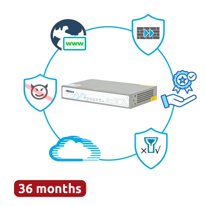 HILLSTONE HILL-A1000-PPRM-36 Conmutador PoE Gigabit administrado, 8 puertos PoE+, 2 enlaces ascendentes SFP, presupuesto de 36 W