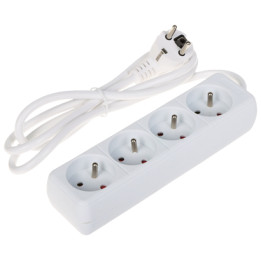 Удлинитель PR-1.5M-4G/W 4 розетки 1.5м белый 16A 230V