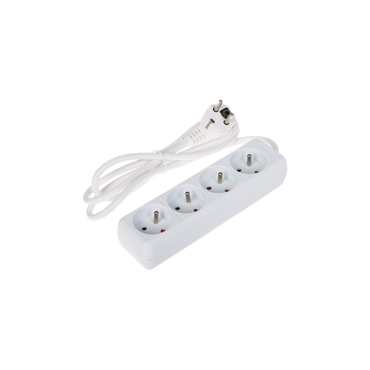 Power Strip PR-1.5M-4G/W 4-Way Extension Lead 1.5m White 16A 230V