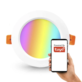 Умная круглая встраиваемая лампа RGBCCT с регулируемой яркостью 4″ ZigBee TUYA