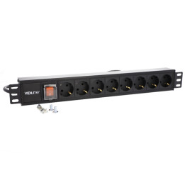 VidiLine R19-PDU8 19" 1U 8-Outlet Schuko PDU 16A