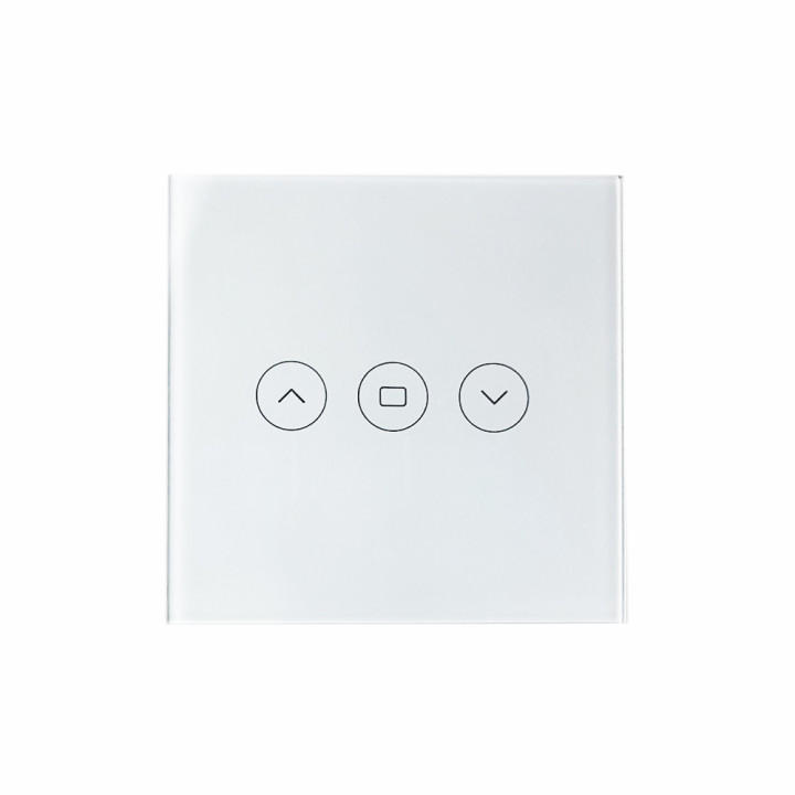SmartWise Rollladen-/Shader-/Vorhang-Smart-Schalter, eWeLink-kompatibel, mit weißer Touch-Glasfrontplatte