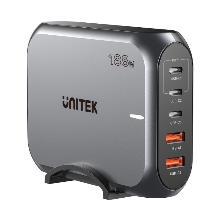 UNITEK P1234AGY01-EU GaN USB Charging Hub – 65W Fast Charging Station for Multiple Devices
