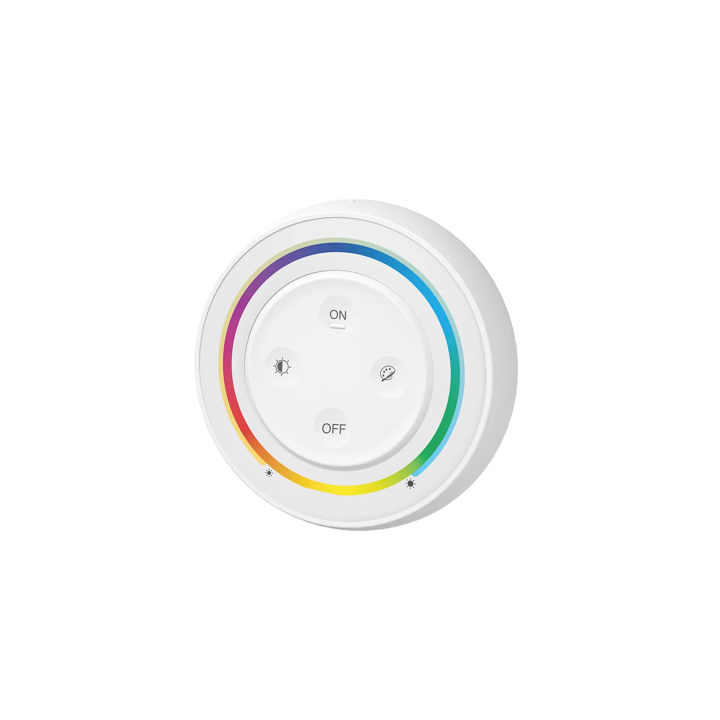 Wall mounted controller RGB+CCT Round 1-zone 2xAAA White S2-W