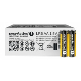 everActive Industrial Alkaline AA / LR6 / MN1500 1.5V 2700mAh batteries, 40 pc.