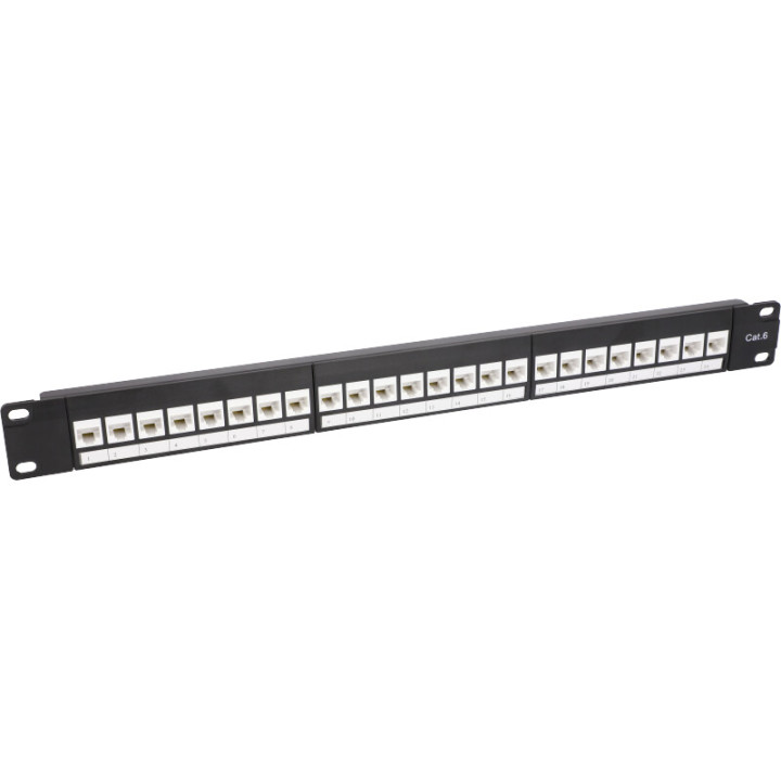 VidiLine R19-PP24-KAT6 19" 24-Port Cat.6 UTP Patch Panel 1U Metal