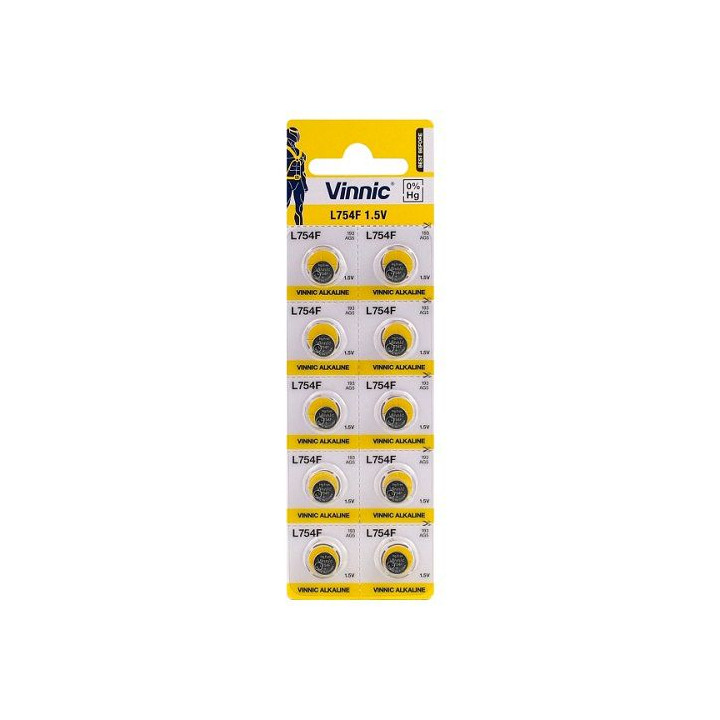 Vinnic L754F / AG5 / LR48 / 193 1,5 В 60 мАч Щелочные батарейки 10 шт.