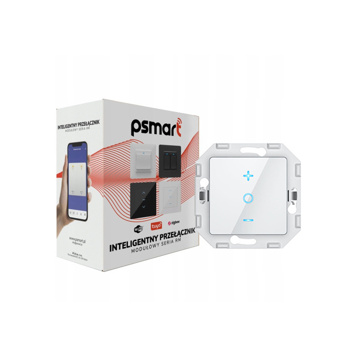 Psmart RM Series 1-Circuit Touch Glass Dimmer White WiFi TUYA