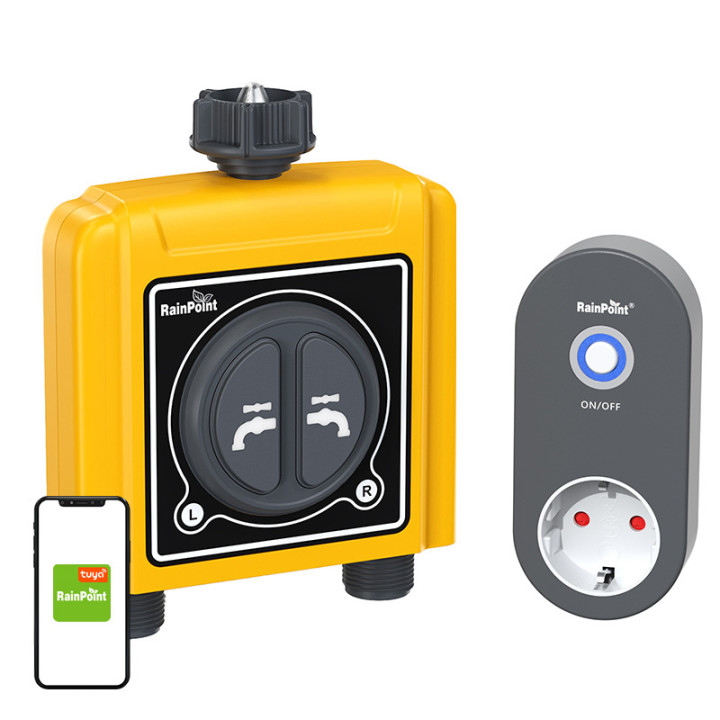 RainPoint TTV203WRF+TWG004WRF 2-Zone Smart Irrigation Controller with Hub