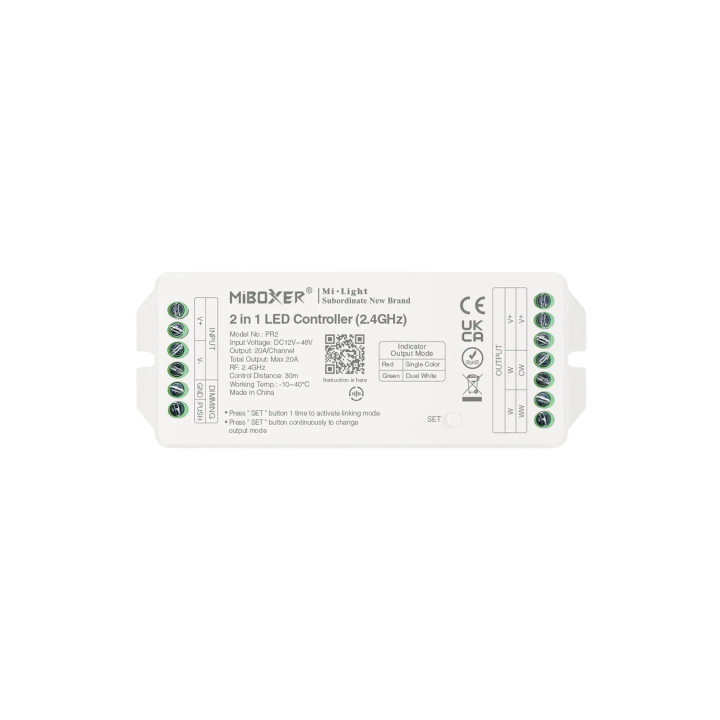 Controller 2in1 MONO/CCT, dimmer 12-48V 20A PR2