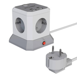 BlitzWolf BW-EC1 Power Extender with 4 AC Outlets, 2 USB-A & 2 USB-C
